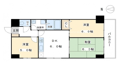ライオンズマンション二条高倉 間取り図