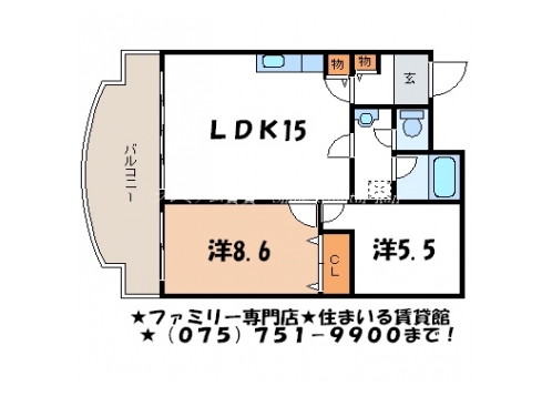 パレロイヤル西陣佐わらび 間取り図