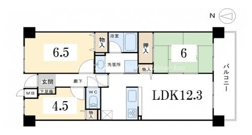 ライオンズＭ北山通 間取り図