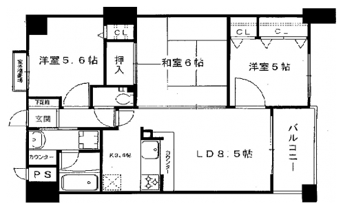 コスモ東山 間取り図