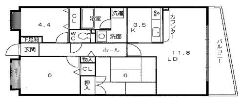 ローズマンション修学院 間取り図