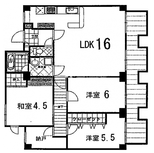 北野クレセント 間取り図