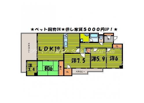 ユニーブル京都紫野 間取り図