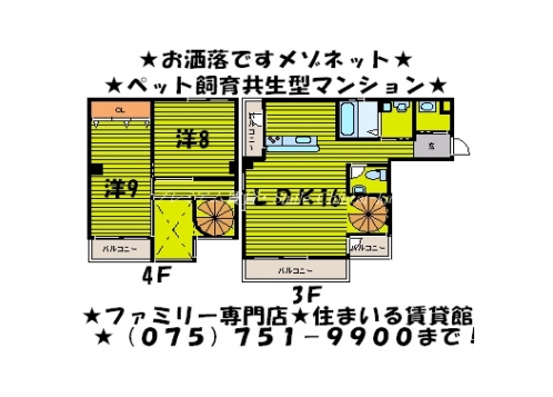 シュシュパルク六条院 間取り図