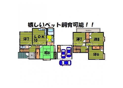 北白川東伊織町貸家 間取り図
