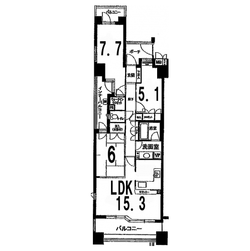 藤和三条室町ホームズ 間取り図