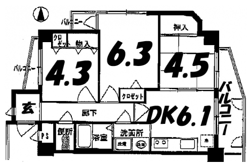 コスモ御池通 間取り図