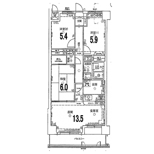 ライオンズＭ修学院 間取り図