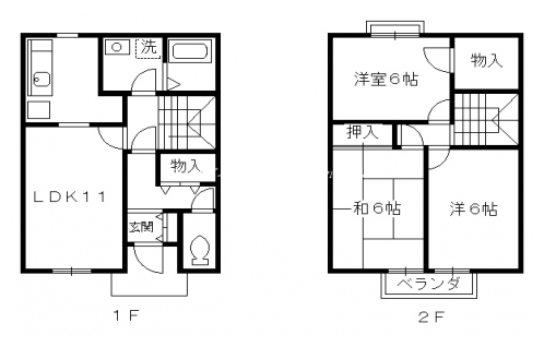 ヴェルデネロカミガモ 間取り図