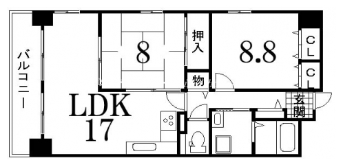 ゴールドハイツ五条 間取り図