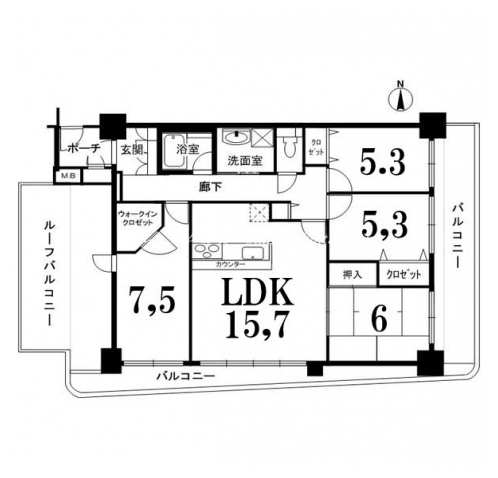 ハーティス西院 間取り図