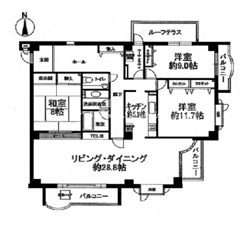 京都衣笠アーバンライフ 間取り図
