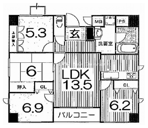 プラネシア星の子新町御池 間取り図