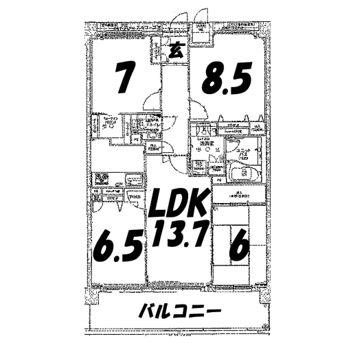 エスリード太秦三条天神川 間取り図