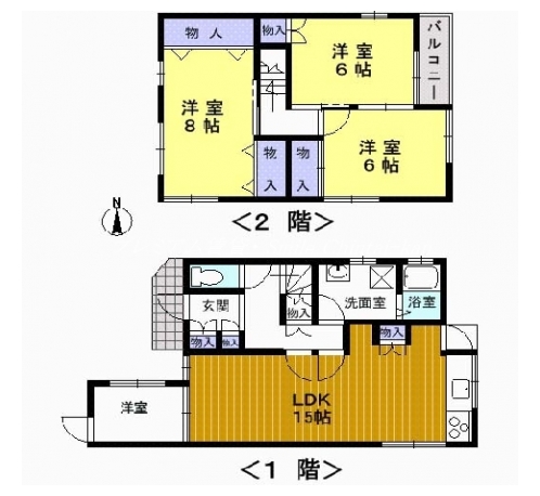 上京区出町柳貸家 間取り図