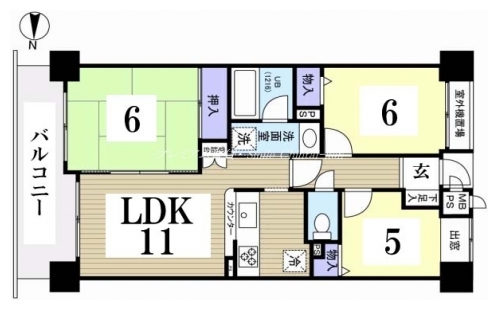 ライオンズＭ北山通 間取り図