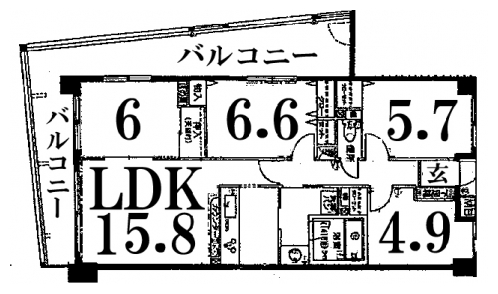 ローズマンション修学院 間取り図