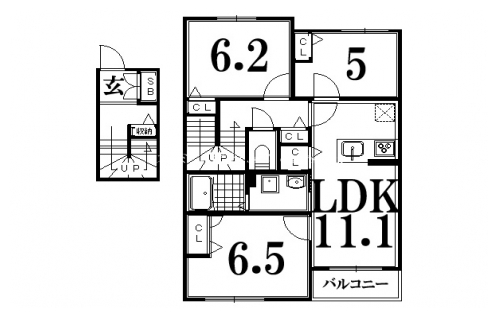 ドゥエール洛北 間取り図
