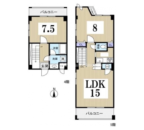 大晋メゾネ北山通り 間取り図