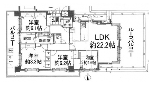 リソシエラグジェ北野 間取り図