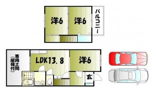 上賀茂松本町リノベーションホーム１ 間取り図