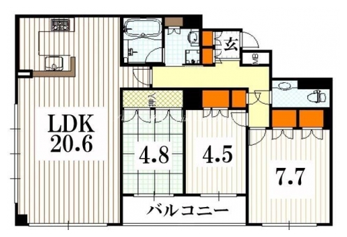 パークホームズ衣笠 間取り図