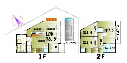 修学院泉殿町貸家：東 間取り図
