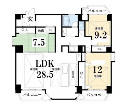 デリードヴィンテージ二条城前 間取り図