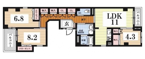 リベラ二条東洞院 間取り図