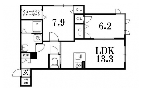 シャーメゾン沙羅 間取り図