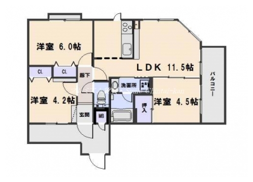 アンビエント北山通松ヶ崎 間取り図