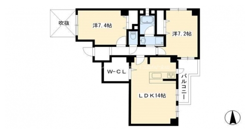 ルパンヴェール御所南 間取り図