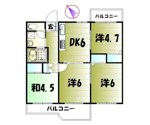 東大路高野第三住宅 間取り図