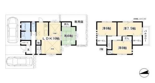 岩倉南池田町貸家１ 間取り図