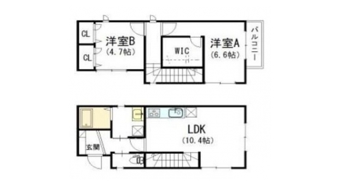 エスポアビレッジ御所南 間取り図