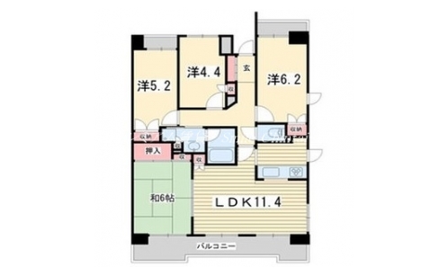 六角高倉パークホームズ 間取り図