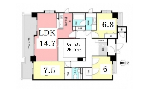 グラビスコート三条堺町 間取り図