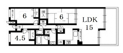 松ヶ崎パークホームズ 間取り図