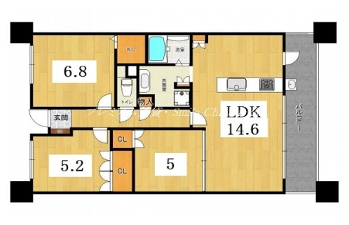 グランブルー御池高倉 間取り図