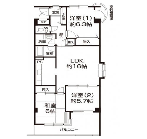 ビラ妙松館 間取り図