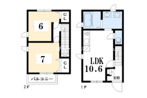 上高野大塚町テラスハウス 間取り図