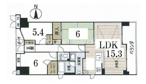 ライオンズM四条大宮ガーデンS 間取り図