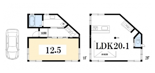 にしがもの家 間取り図