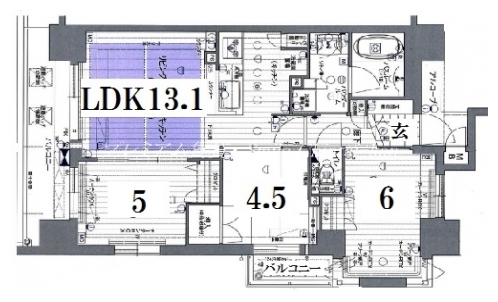 プレサンスロジェ烏丸五条 天神の社 間取り図