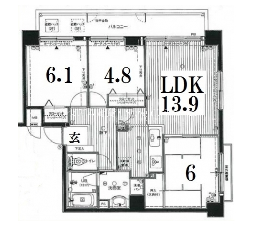 エスリード修学院 間取り図