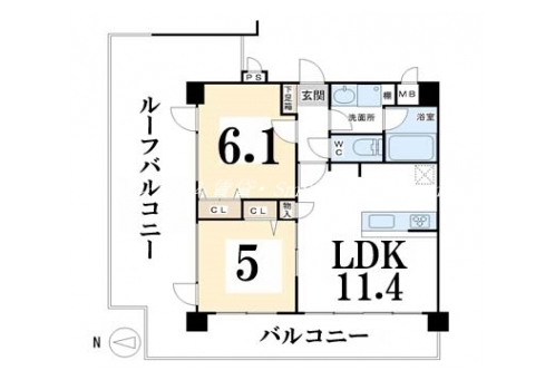 プレサンス京都三条大橋鴨川苑 間取り図