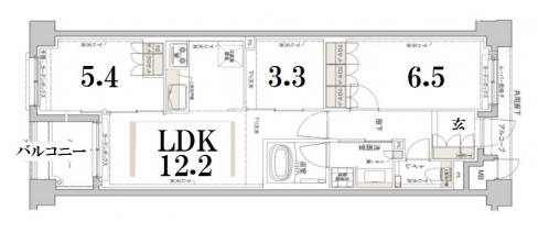 北区小山上総町66レジデンス 間取り図