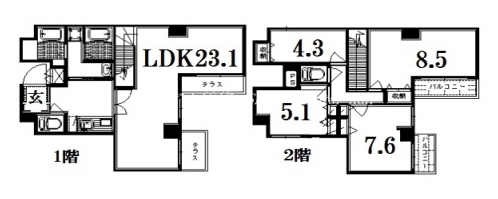 シャトーあと村 間取り図