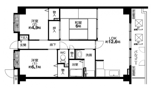 カステッロ北山 間取り図