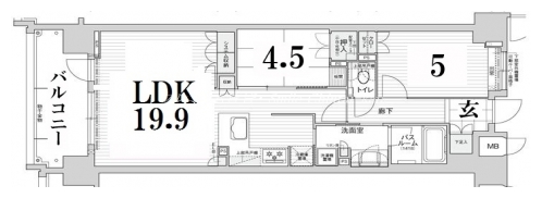 リソシエ四条クロスコート 間取り図